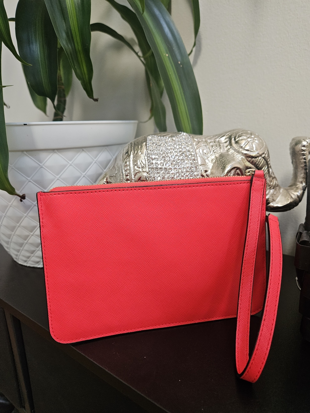 Kate Spade New York Red Saffiano Leather Wristlet Bag - Picture 3 of 5